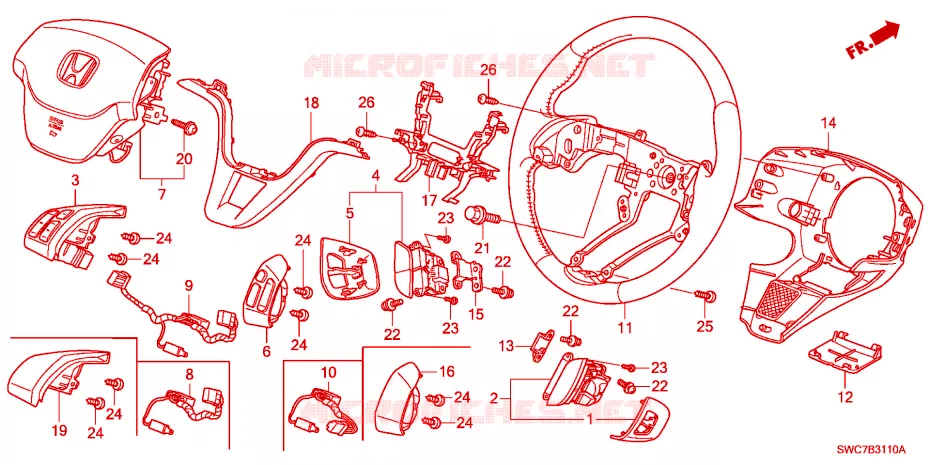 STUURWIEL Honda  CRV 2011 COMFORT RUNOUT 6-versnellings handgeschakelde versnellingsbak 