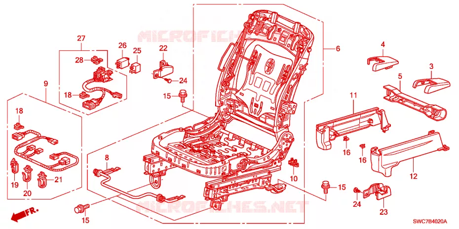 V. ZITTING COMPONENTEN(R.) Honda  CRV 2011 COMFORT RUNOUT 5-traps automatische versnellingsbak 