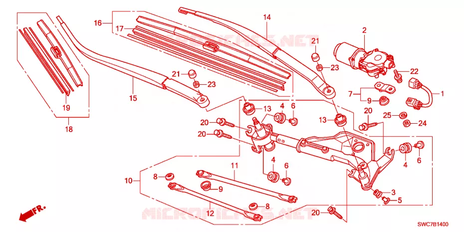 VOOR RUITESPROEIER(LH) Honda  CRV 2011 RVSI 5-traps automatische versnellingsbak 