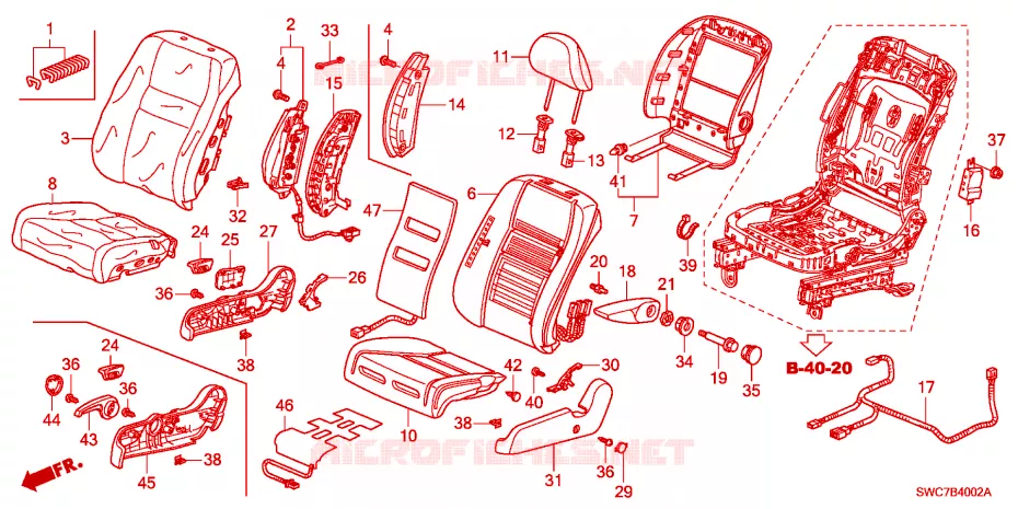 VOOR ZITTING(R.) Honda  CRV DIESEL 2011 2.2 COMFORT RUNOUT 5-traps automatische versnellingsbak 