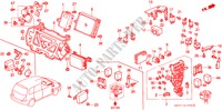 BEDIENINGSEENNEID(CABINE)(RH) voor Honda SHUTTLE 2.3IES 5 deuren 4-traps automatische versnellingsbak 1998