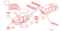 EMBLEMEN/WAARSCHUWINGSLABELS voor Honda PILOT EX 5 deuren 5-traps automatische versnellingsbak 2011