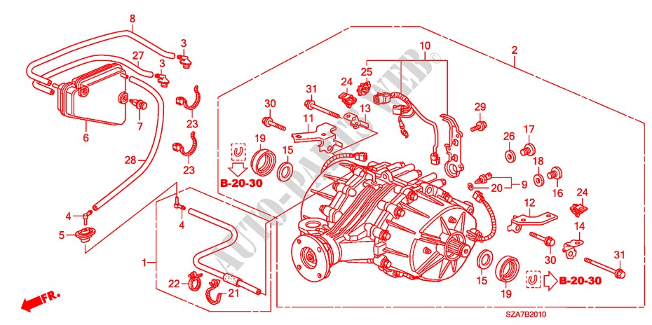 ACHTER DIFFERENTIEEL voor Honda PILOT EX-L 5 deuren 5-traps automatische versnellingsbak 2009