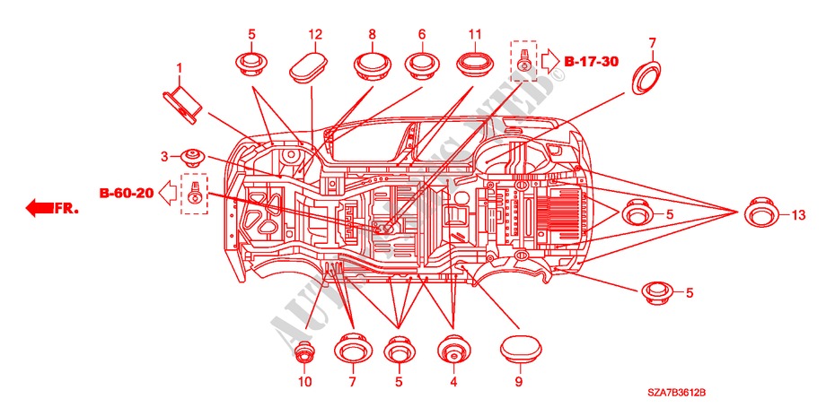 DOORVOERTULLE(ONDER) voor Honda PILOT EX-L 5 deuren 5-traps automatische versnellingsbak 2009