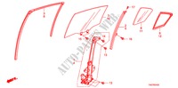 ACHTER PORTIER GLAS/REGELAAR voor Honda ACCORD 2.4 LX 4 deuren 5-versnellings handgeschakelde versnellingsbak 2011