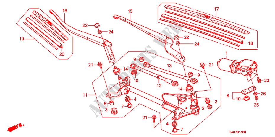 VOOR RUITESPROEIER voor Honda ACCORD 3.5 EX 4 deuren 5-traps automatische versnellingsbak 2010
