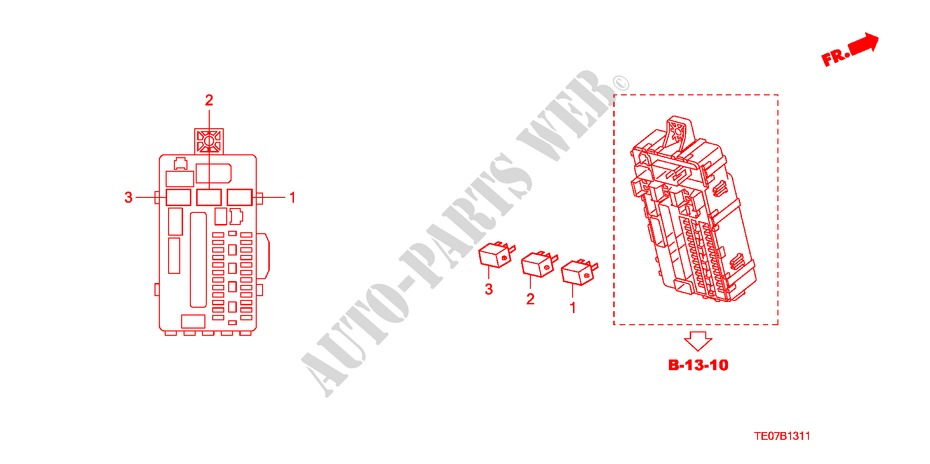 BEDIENINGSEENNEID(CABINE)(2) voor Honda ACCORD V6 EXG 2 deuren 5-traps automatische versnellingsbak 2010