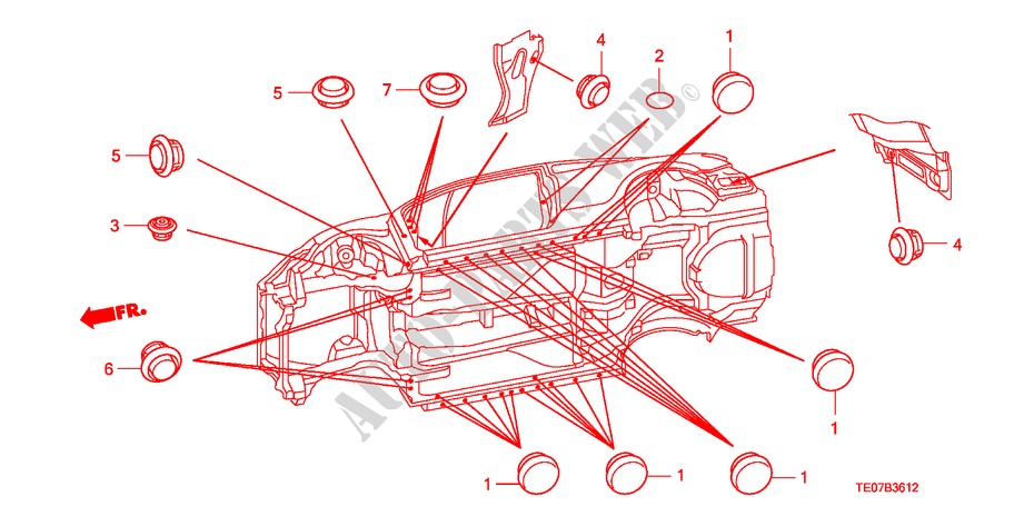 DOORVOERTULLE(ONDER) voor Honda ACCORD 2.4 EXG 2 deuren 5-traps automatische versnellingsbak 2009