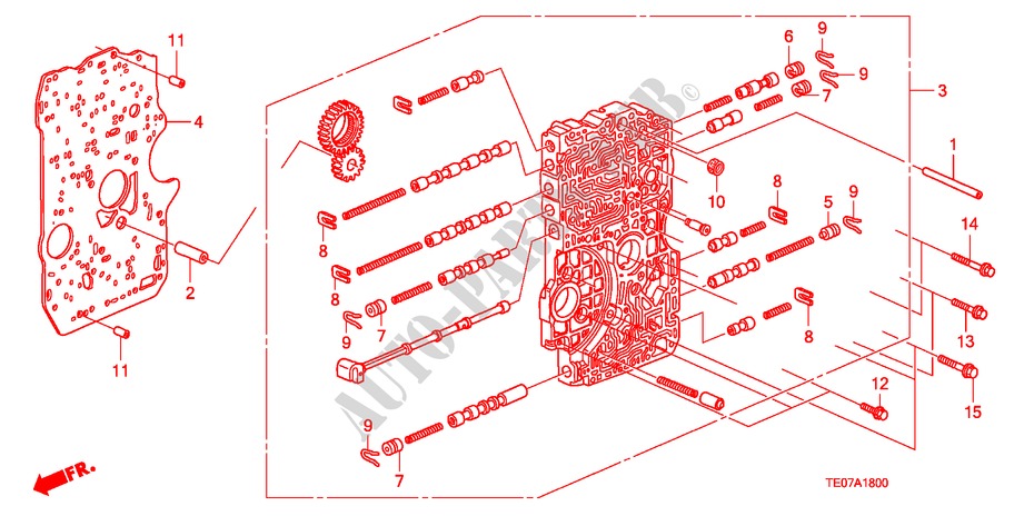 HOOFDKLEP BEHUIZING(V6) voor Honda ACCORD V6 EX 2 deuren 5-traps automatische versnellingsbak 2008
