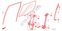 ACHTER PORTIER GLAS/ REGELAAR voor Honda JAZZ 1.4 LS 5 deuren 5-versnellings handgeschakelde versnellingsbak 2009
