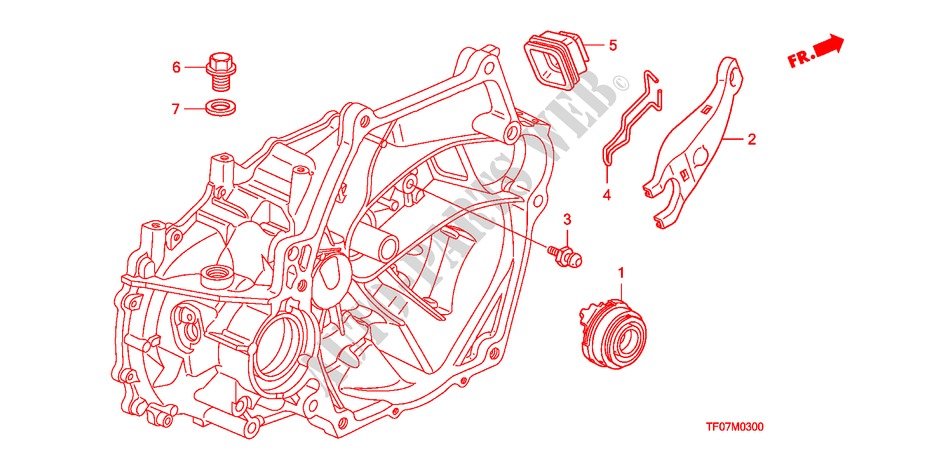 KOPPELING TERUGKEER(MT) voor Honda JAZZ 1.4 LS 5 deuren 5-versnellings handgeschakelde versnellingsbak 2009