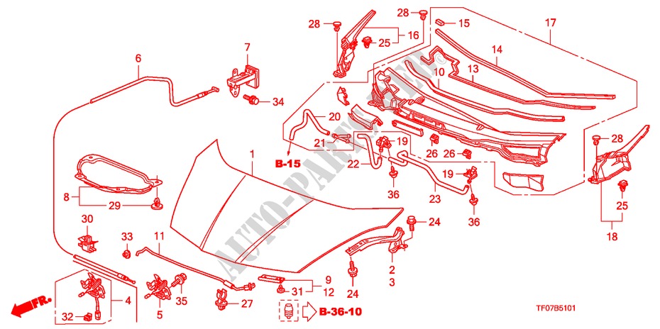 MOTORKAP(RH) voor Honda JAZZ 1.4 EX 5 deuren intelligente transmissie IMT 2009