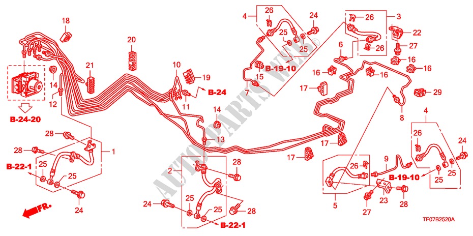 REMPIJP/SLANG(LH) (VSA) voor Honda JAZZ 1.4 LS 5 deuren 5-versnellings handgeschakelde versnellingsbak 2009