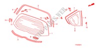 ACHTER RUIT/KWARTSGLAS voor Honda JAZZ 1.2 LSE 5 deuren 5-versnellings handgeschakelde versnellingsbak 2010