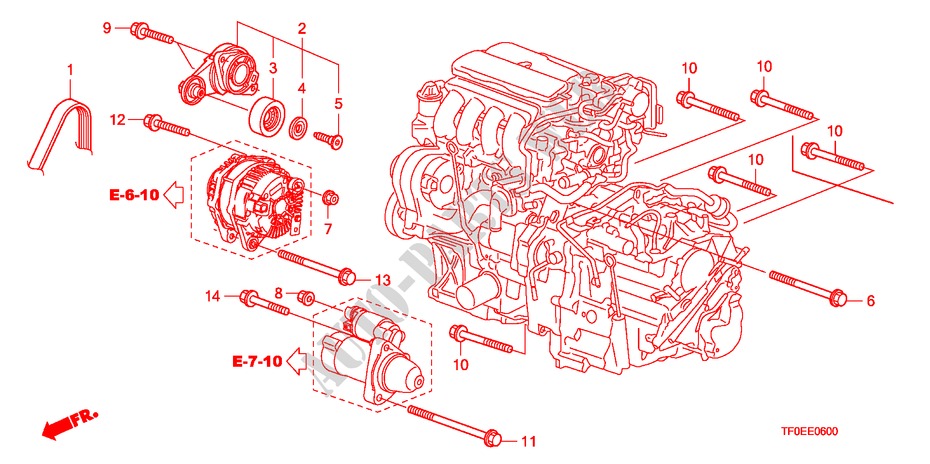 AUTOMATISCH SPANNER voor Honda JAZZ 1.4 ES 5 deuren 5-versnellings handgeschakelde versnellingsbak 2010