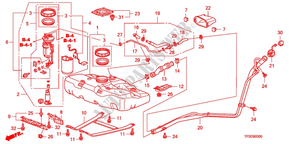 BRANDSTOF TANK voor Honda JAZZ 1.4 LSS 5 deuren 5-versnellings handgeschakelde versnellingsbak 2010