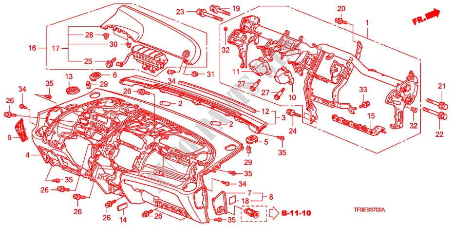 INSTRUMENTEN PANEEL(LH) voor Honda JAZZ 1.5 EXE 5 deuren 5-traps automatische versnellingsbak 2010