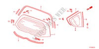 ACHTER RUIT/KWARTSGLAS voor Honda JAZZ 1.2LSRE 5 deuren 5-versnellings handgeschakelde versnellingsbak 2011
