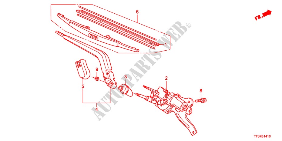 ACHTER WISSER voor Honda JAZZ 1.3LX 5 deuren 5-versnellings handgeschakelde versnellingsbak 2011