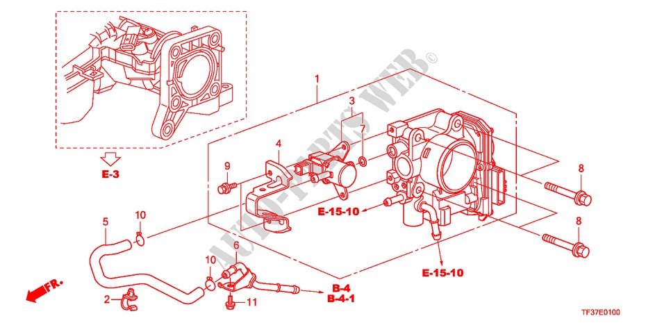 GAS HUIS voor Honda JAZZ 1.3LX 5 deuren 5-versnellings handgeschakelde versnellingsbak 2011