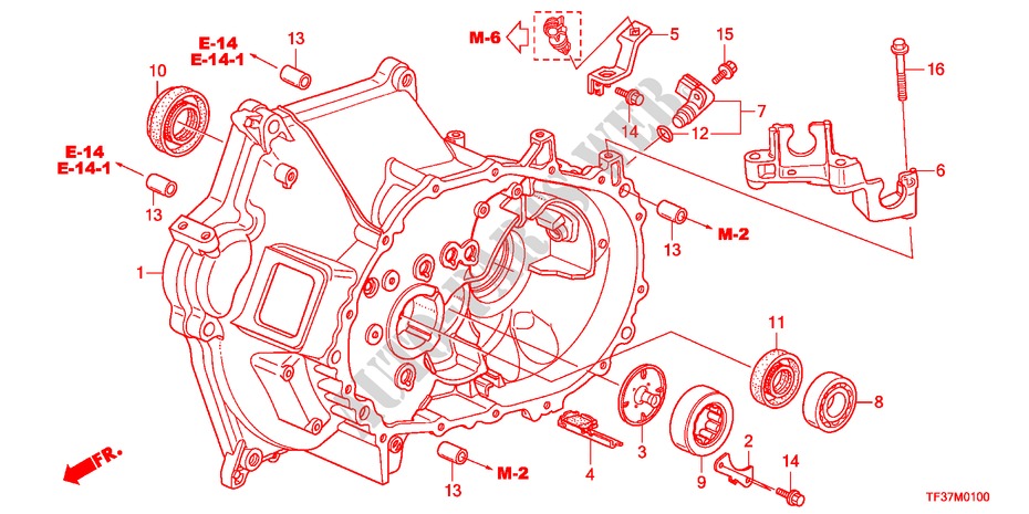 KOPPELINGKAST(MT) voor Honda JAZZ 1.3LX 5 deuren 5-versnellings handgeschakelde versnellingsbak 2011