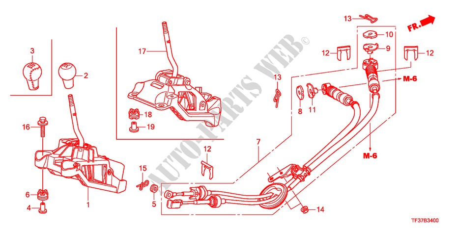 OVERSCHAKELHENDEL(MT) voor Honda JAZZ 1.3LX 5 deuren 5-versnellings handgeschakelde versnellingsbak 2011