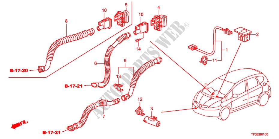 AIRCONDITIONER(SENSOR/AUTO AIR CONDITIONER) voor Honda JAZZ 1.4ES 5 deuren 5-versnellings handgeschakelde versnellingsbak 2012
