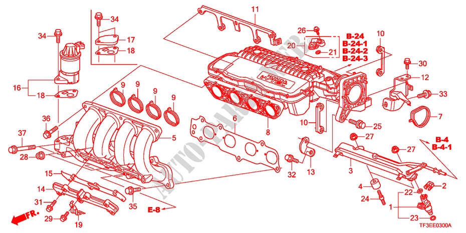 INLAAT SPRUITSTUK voor Honda JAZZ 1.5EX 5 deuren 5-versnellings handgeschakelde versnellingsbak 2012