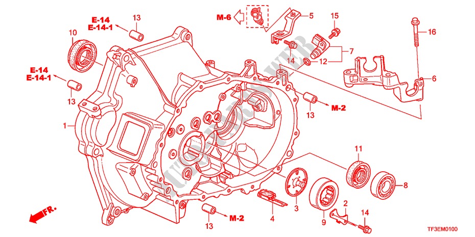 KOPPELINGKAST voor Honda JAZZ 1.4S     TEMP TIRE 5 deuren 5-versnellings handgeschakelde versnellingsbak 2012