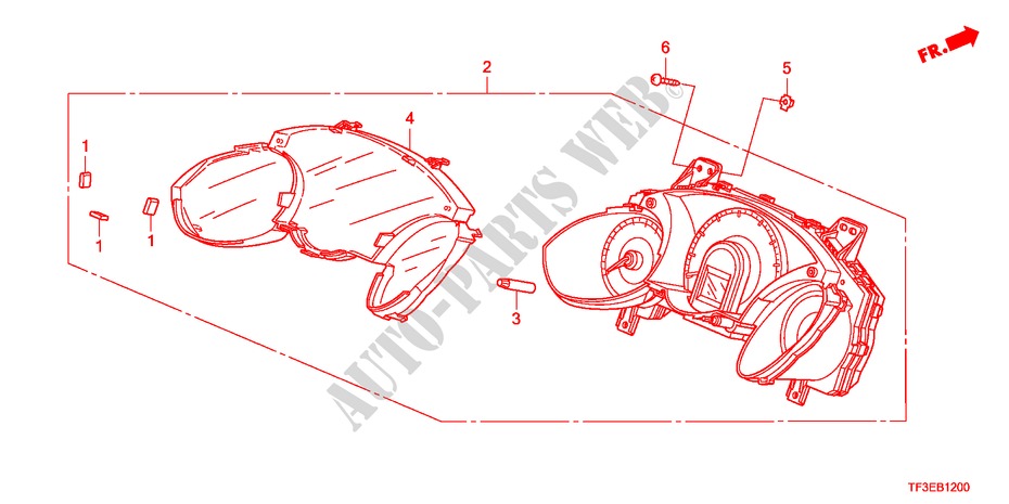 METER voor Honda JAZZ 1.5EX 5 deuren 5-versnellings handgeschakelde versnellingsbak 2012