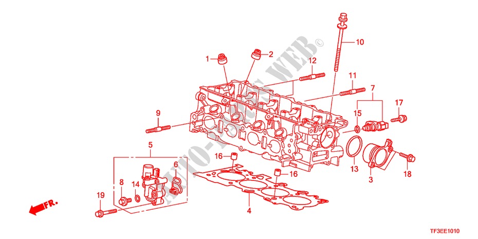 SPOEL KLEP voor Honda JAZZ 1.5EX 5 deuren 5-versnellings handgeschakelde versnellingsbak 2012