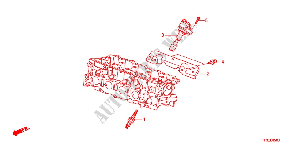 STEKKER BOVENSTE SPOEL voor Honda JAZZ 1.4ES 5 deuren 5-versnellings handgeschakelde versnellingsbak 2012