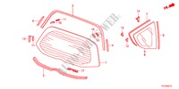 ACHTER RUIT/KWARTSGLAS voor Honda JAZZ HYBRID IMA-S    TEMP TIRE 5 deuren CVT versnellingsbak 2012