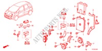 BEDIENINGSEENNEID(MOTORRUIMTE)(LH) voor Honda JAZZ HYBRID IMA-S    TEMP TIRE 5 deuren CVT versnellingsbak 2012