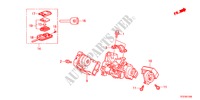 SLEUTEL CILINDER COMPONENTEN voor Honda JAZZ HYBRID IMA-H    TEMP TIRE 5 deuren CVT versnellingsbak 2012