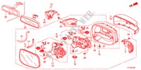 SPIEGEL(AUTOMATISCHE DRAAI) voor Honda JAZZ HYBRID IMA-H    TEMP TIRE 5 deuren CVT versnellingsbak 2012