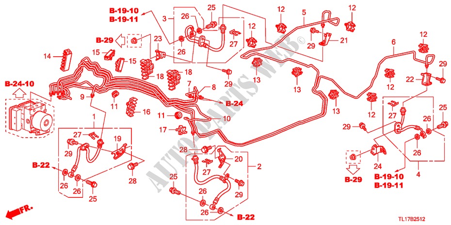 REMVOERINGEN(VSA) (DIESEL) (LH) voor Honda ACCORD 2.2 EXECUTIVE 4 deuren 6-versnellings handgeschakelde versnellingsbak 2009