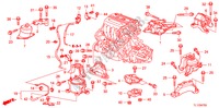 MOTOR BEVESTIGINGEN(2.4L)(MT) voor Honda ACCORD 2.4 EXECUTIVE 4 deuren 6-versnellings handgeschakelde versnellingsbak 2011