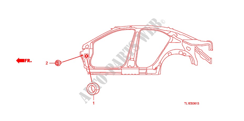 DOORVOERTULLE(ZIJ) voor Honda ACCORD 2.2 ES 4 deuren 6-versnellings handgeschakelde versnellingsbak 2011