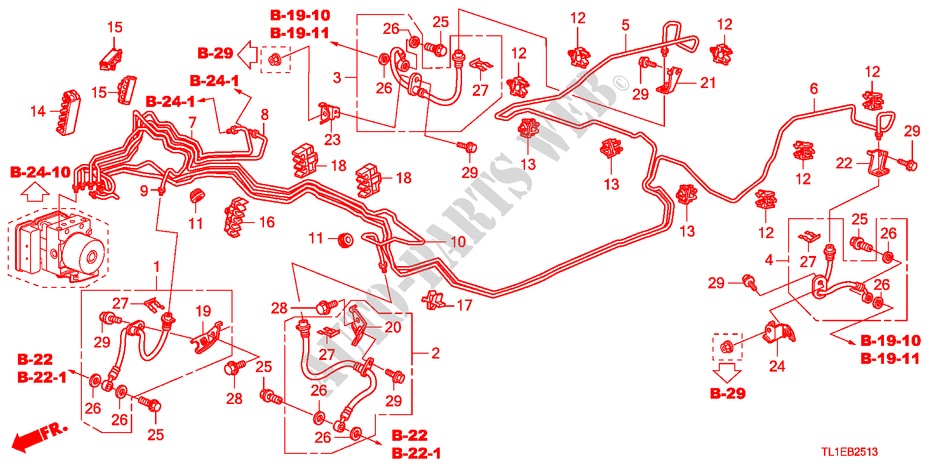 REMVOERINGEN(VSA)(DIESEL)(RH) voor Honda ACCORD 2.2 ES 4 deuren 6-versnellings handgeschakelde versnellingsbak 2011