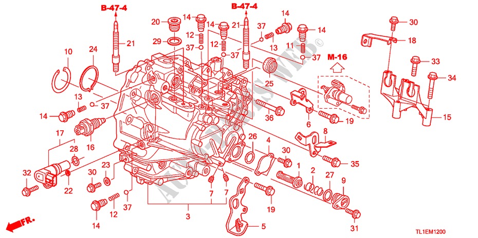 TRANSMISSIE HUIS(DIESEL) voor Honda ACCORD 2.2 ES 4 deuren 6-versnellings handgeschakelde versnellingsbak 2011