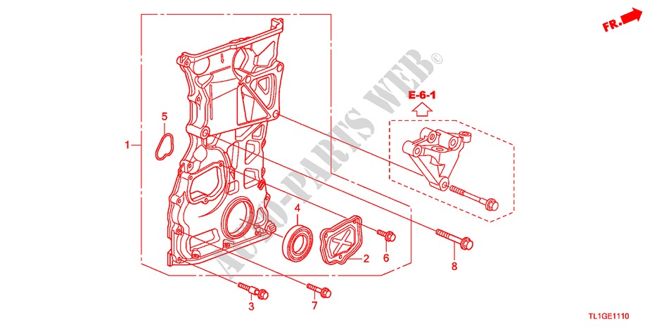 KETTINGKAST(2.4L) voor Honda ACCORD 2.4 TYPE S 4 deuren 6-versnellings handgeschakelde versnellingsbak 2012