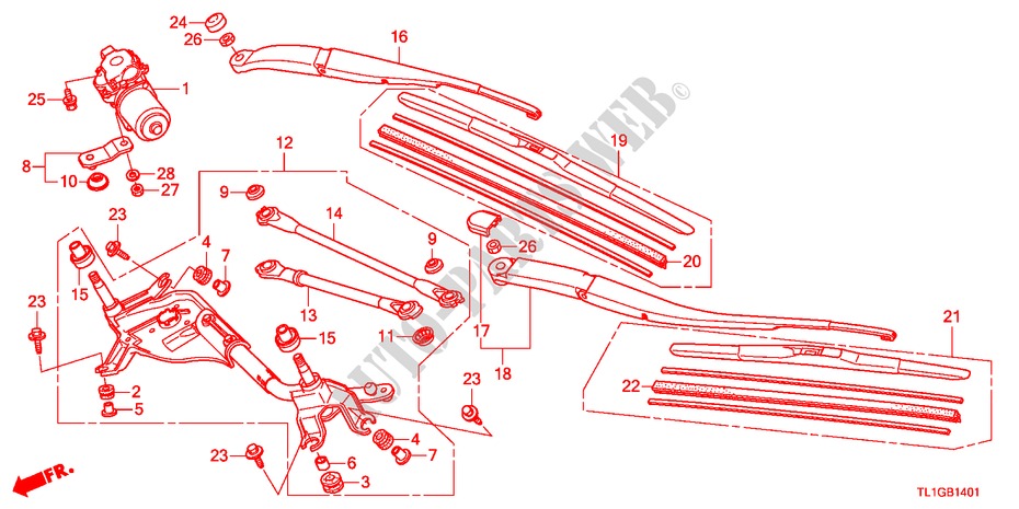 VOOR RUITESPROEIER(RH) voor Honda ACCORD 2.2 S 4 deuren 6-versnellings handgeschakelde versnellingsbak 2012