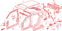 BUITEN PANELEN/ACHTER PANEEL voor Honda ACCORD TOURER 2.2 EX-GT 5 deuren 6-versnellings handgeschakelde versnellingsbak 2009