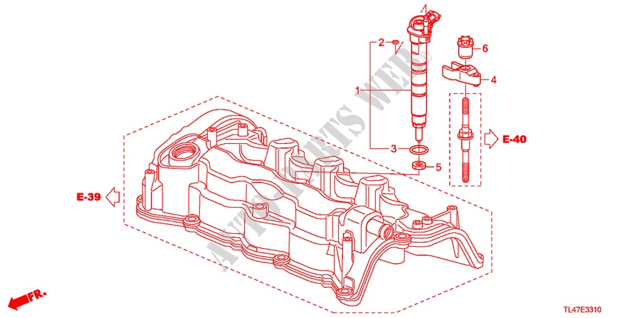 INJECTOR(DIESEL) voor Honda ACCORD TOURER 2.2 ES-GT 5 deuren 6-versnellings handgeschakelde versnellingsbak 2009