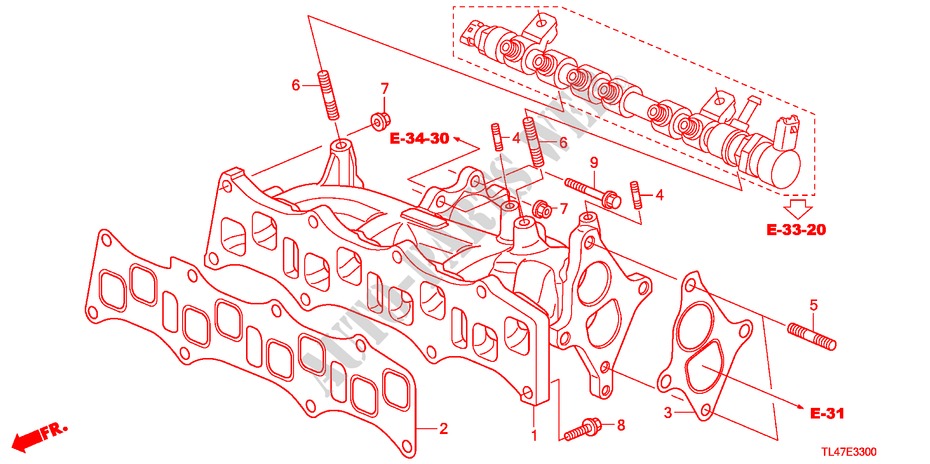 INLAAT SPRUITSTUK(DIESEL) voor Honda ACCORD TOURER 2.2 EX 5 deuren 6-versnellings handgeschakelde versnellingsbak 2009