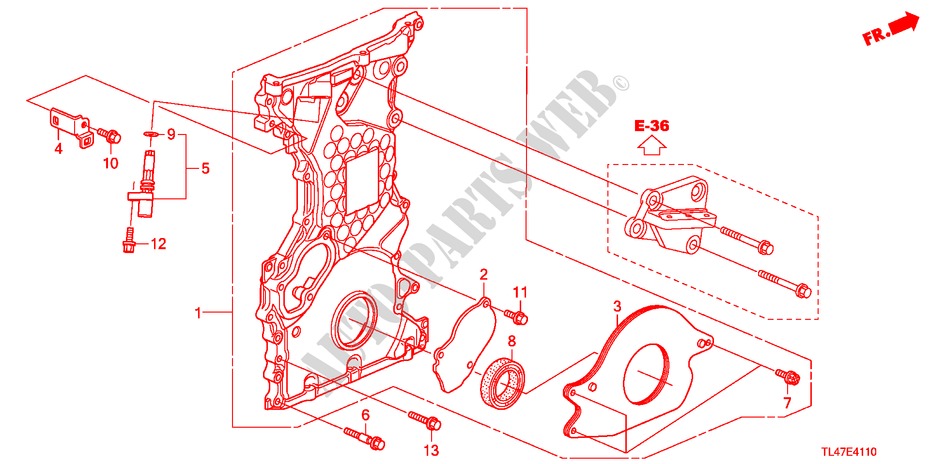 KETTINGKAST(DIESEL) voor Honda ACCORD TOURER 2.2 ES-GT 5 deuren 6-versnellings handgeschakelde versnellingsbak 2009