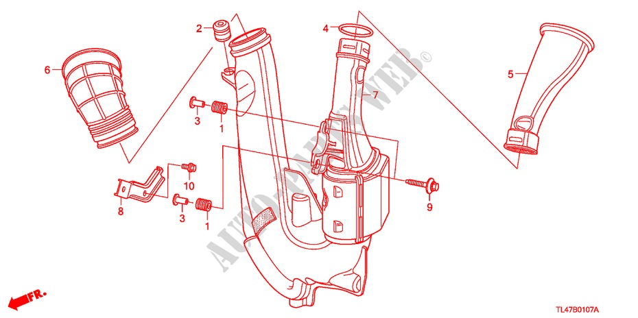 LUCHTINLAATBHUIS (DIESEL) (1) voor Honda ACCORD TOURER 2.2 EXECUTIVE 5 deuren 6-versnellings handgeschakelde versnellingsbak 2009