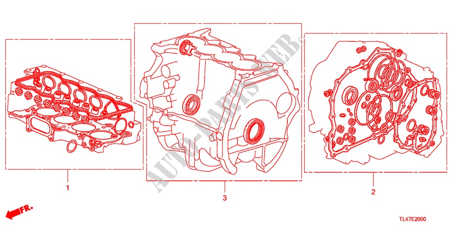 PAKKINGPAKKET(2.0L) voor Honda ACCORD TOURER 2.0 ES-GT 5 deuren 6-versnellings handgeschakelde versnellingsbak 2009