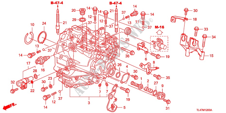 TRANSMISSIE HUIS (DIESEL) voor Honda ACCORD TOURER 2.2 ES-GT 5 deuren 6-versnellings handgeschakelde versnellingsbak 2009